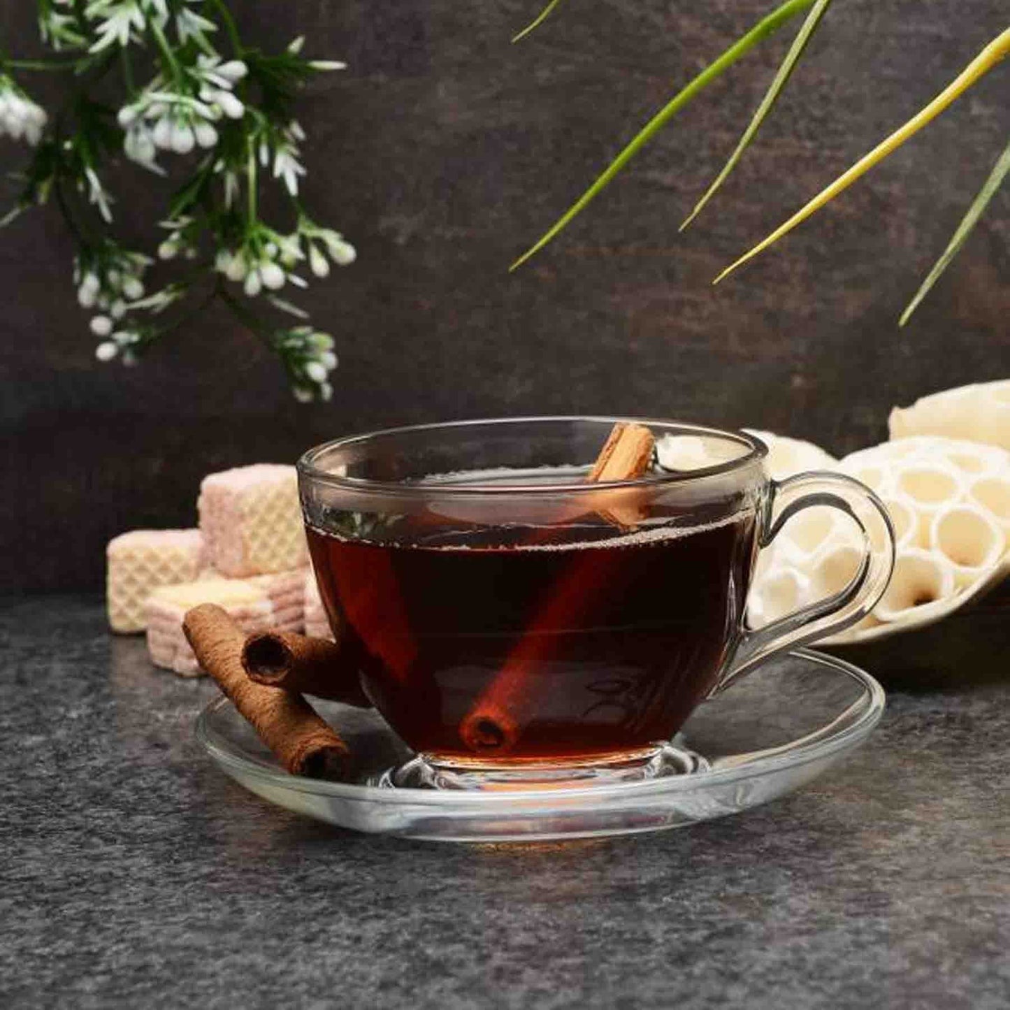 Pasabahce Basic 12 Piece Cup & Saucer Set - Clear