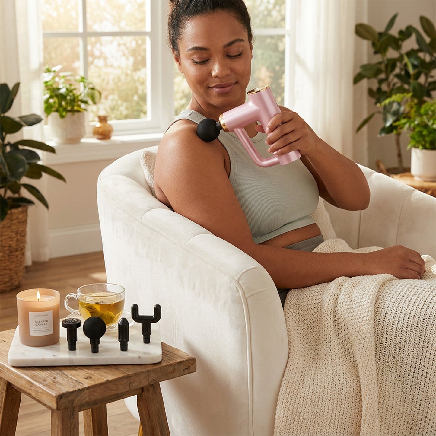 Rechargeable Mini Wireless Massage Gun Pink