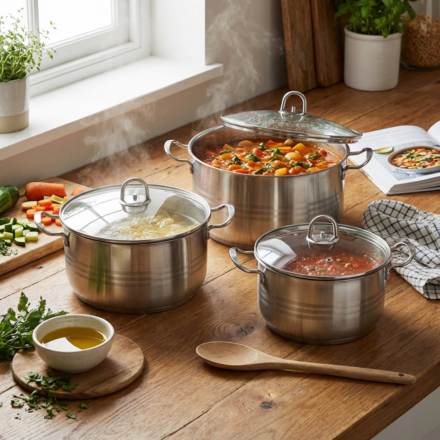 Rolux 6 Piece Cookware Set Silver