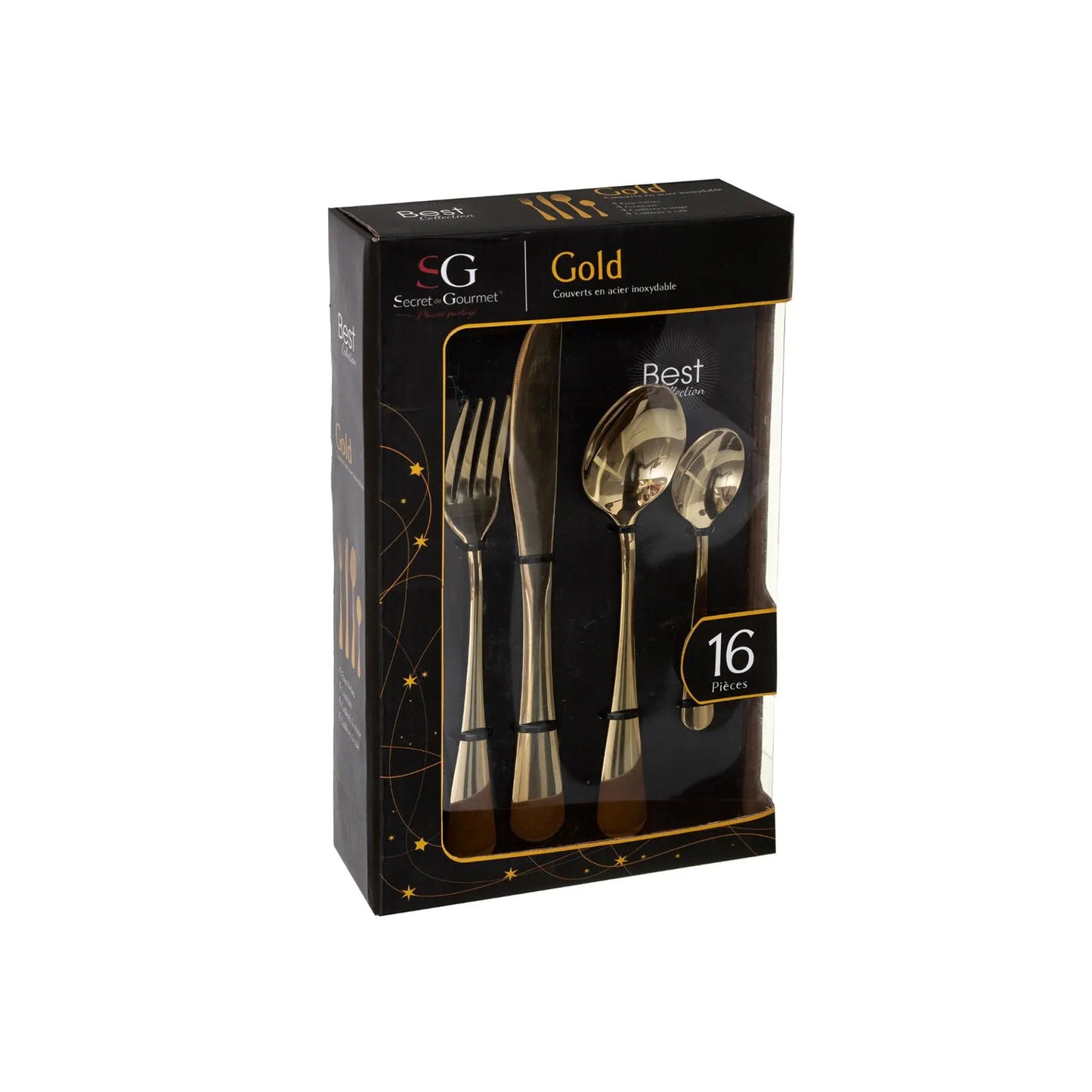Secret de Gourmet 16 Piece Cutlery Set Gold