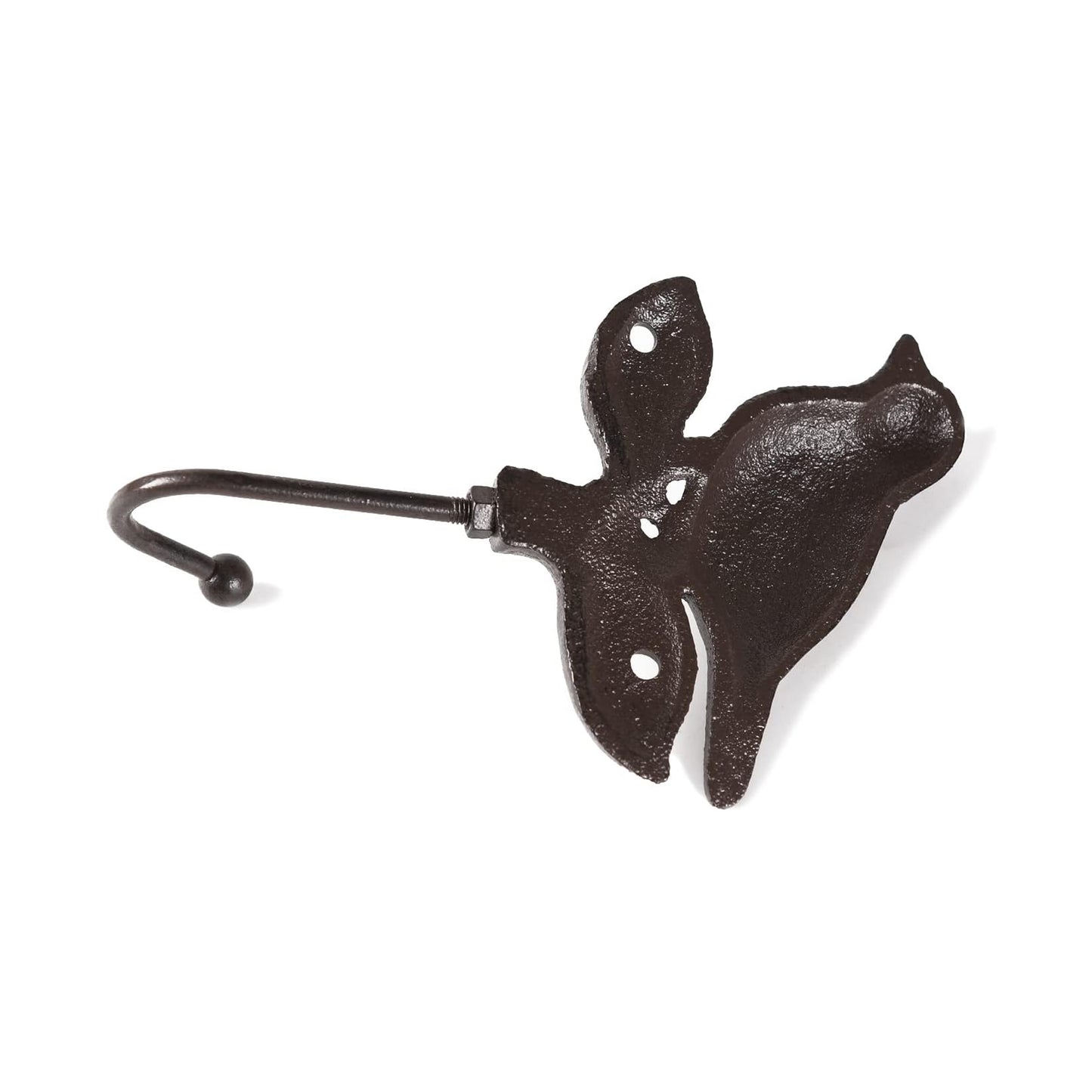 Urban Decor 17cm Bird on Leaf Single Hook Grey