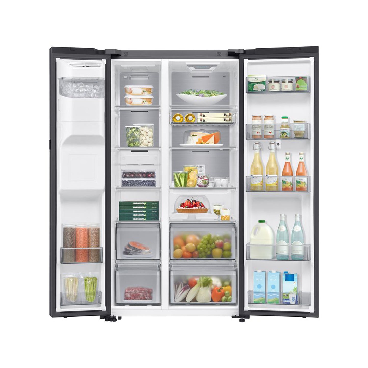 Samsung 594L AI Family Hub Side By Side Fridge with Water Dispenser Dark Grey
