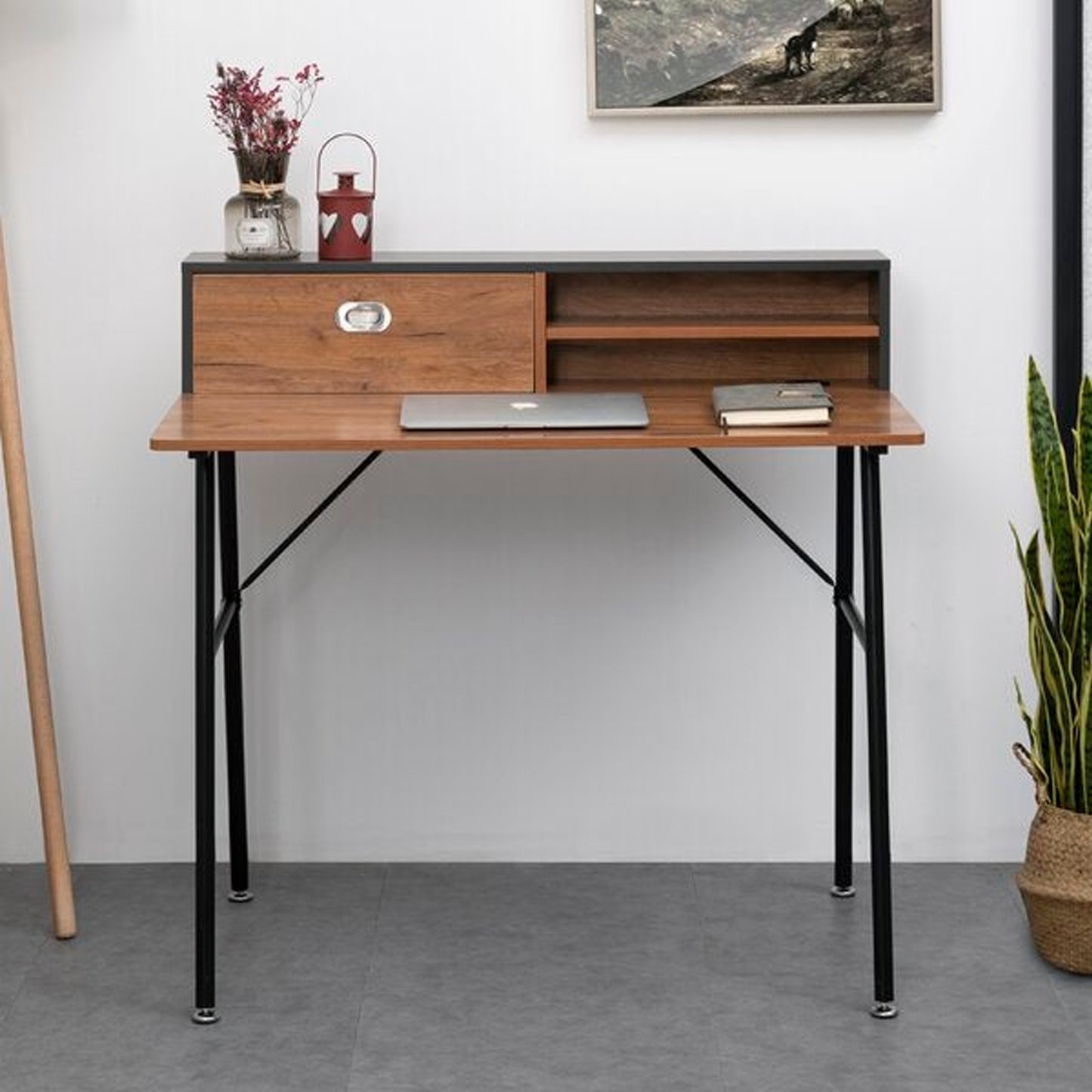 Exotic Designs Sleek Study Desk Brown