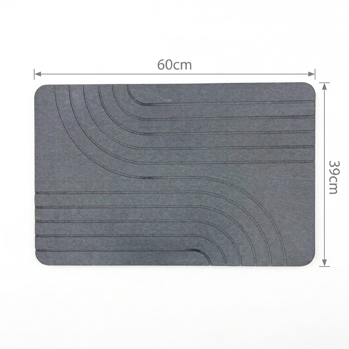 TC Bathroom Mat 39 x 60cm Engraved - Dark Grey