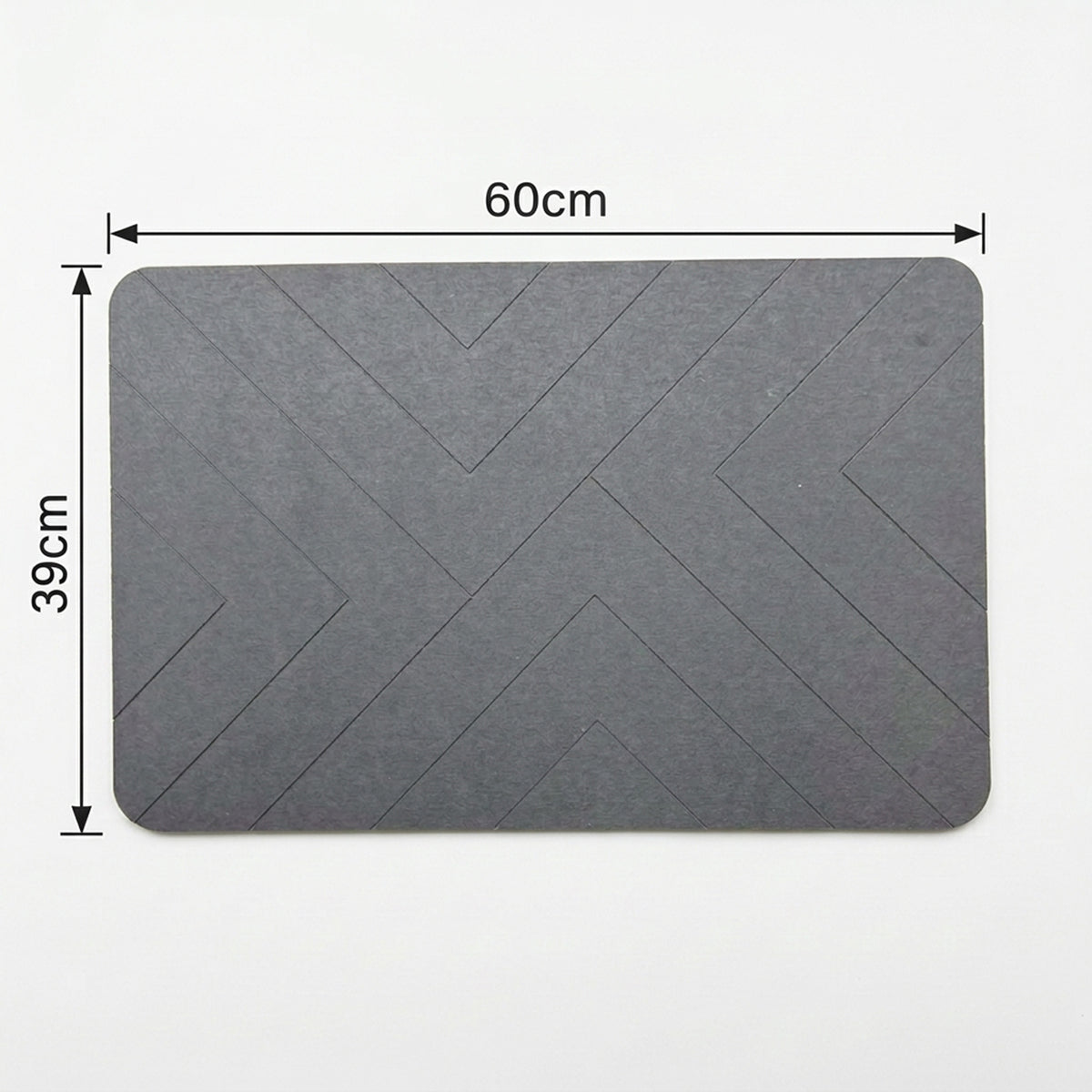 TC Bathroom Mat 39 x 60cm Chevron - Medium Grey