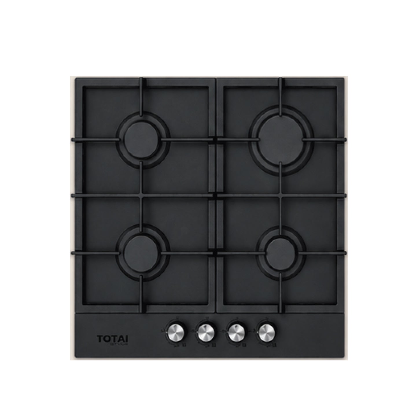 Totai 60cm 4 Burner Gas on Glass Hob Matte Black