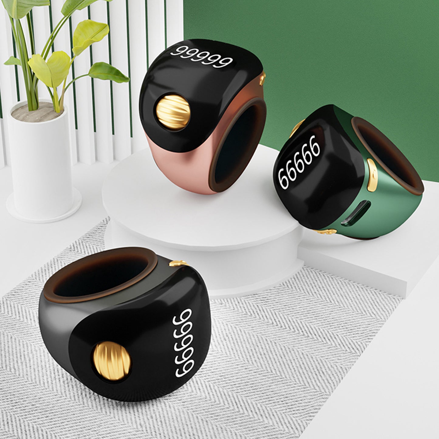 Adjustable Tasbih Smart Ring Counter Rose Gold