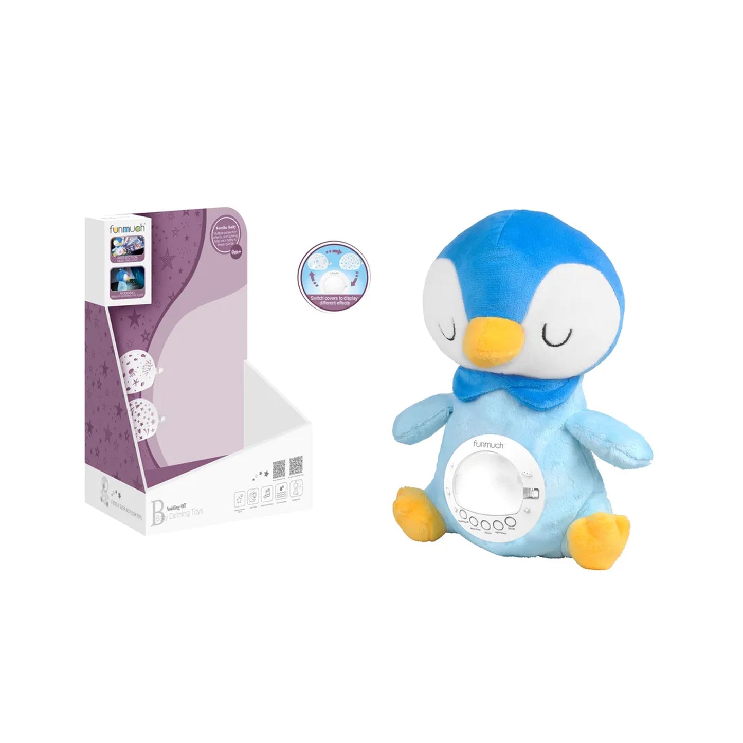 Portable Soothing Penguin Sound Machine Blue