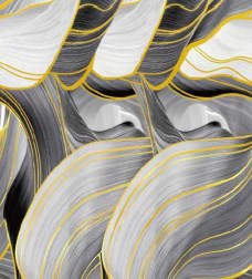 TC Wallpaper 1.2 x 3m Wave Marble - Silver & Gold