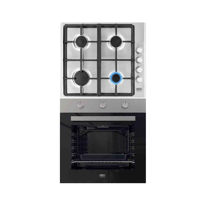 Defy Gas Hob and Electric Oven Box Set Stainless Steel