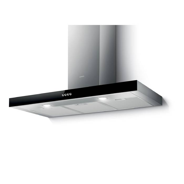 Elica 90cm Box Style Cooker Hood Glass Front Panel Black