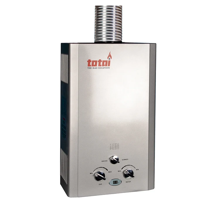 Totai 20L Battery Ignition Gas Water Heater - Low Water Pressure Silver