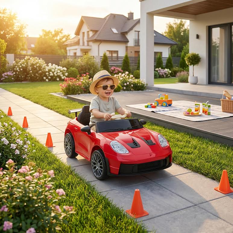 GT3 Style Kids Ride on Car Red