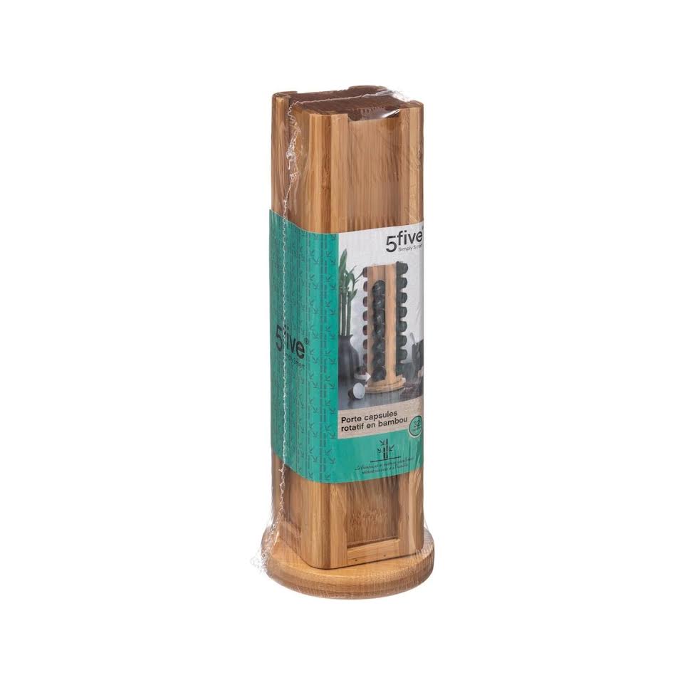 Five Bamboo Rotary Capsule Holder Brown