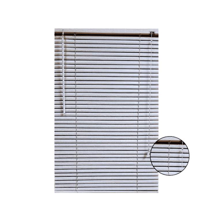 Xclusive Blinds 25mm 120 x 150cm Woodgrain PVC Blinds Silver
