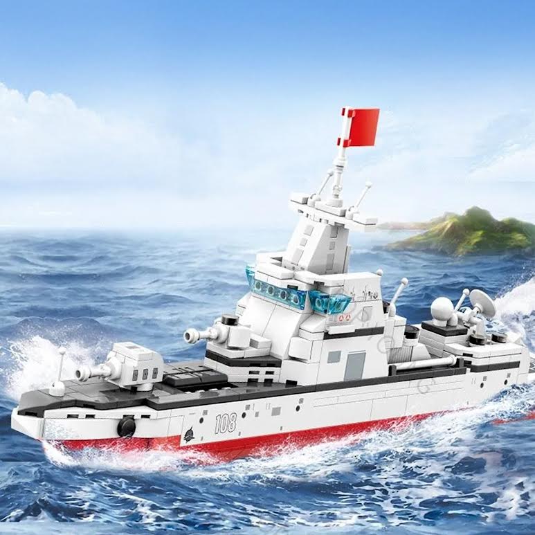 Wange Military Equipment Type 055 Destroyer 364 Piece Building Block Set
