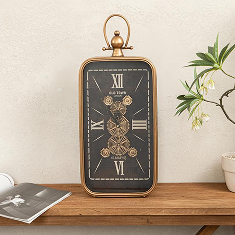 Bedside Clock Black & Gold