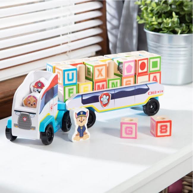 Melissa & Doug Paw Patrol Wooden ABC Block Truck Multicoloured