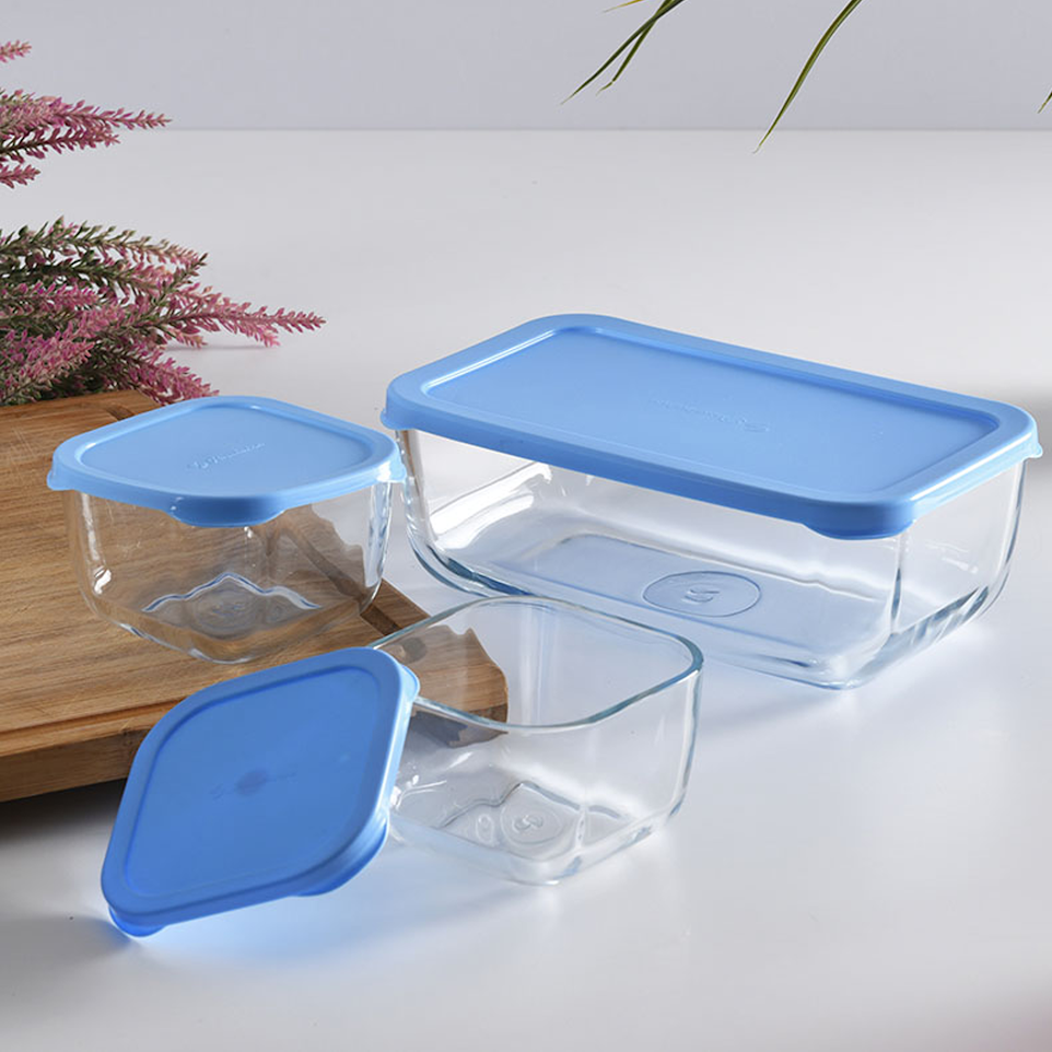 Pasabahce Snowbox 3 Piece Set Blue