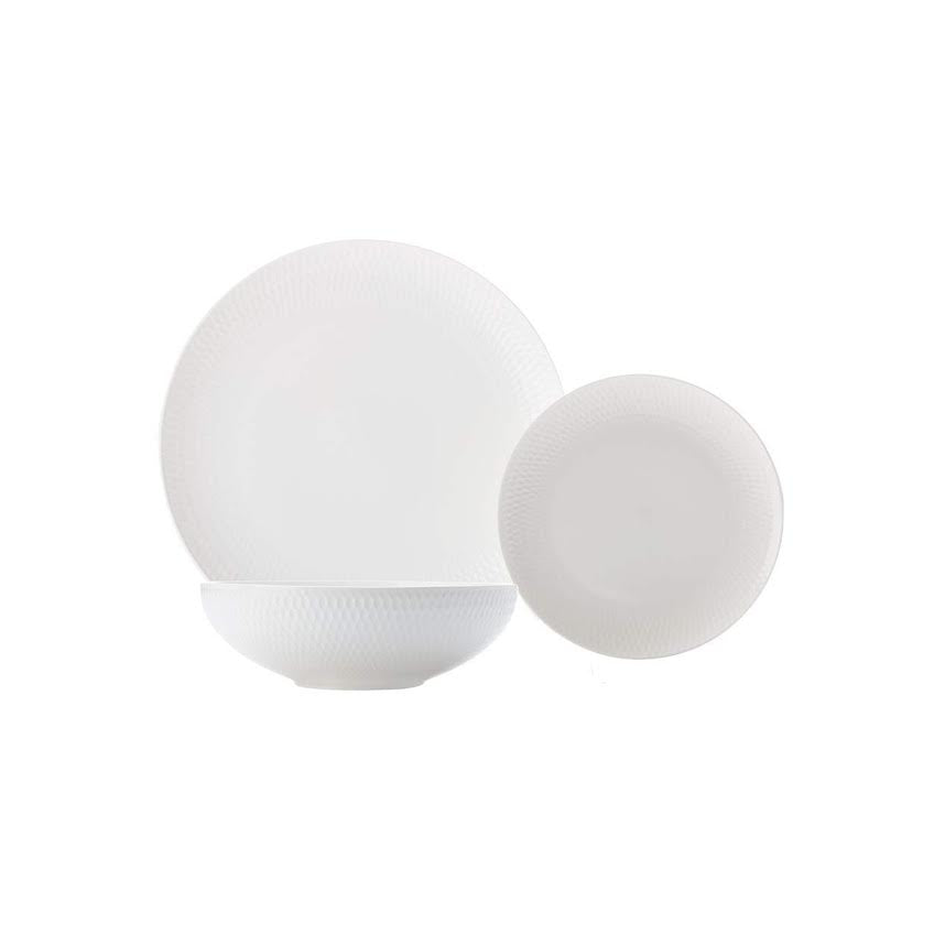 Maxwell & Williams White Basics Diamonds 12 Piece Dinner Set White