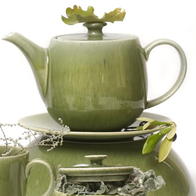 JAN Ashes & Olive 1Lt Teapot Green