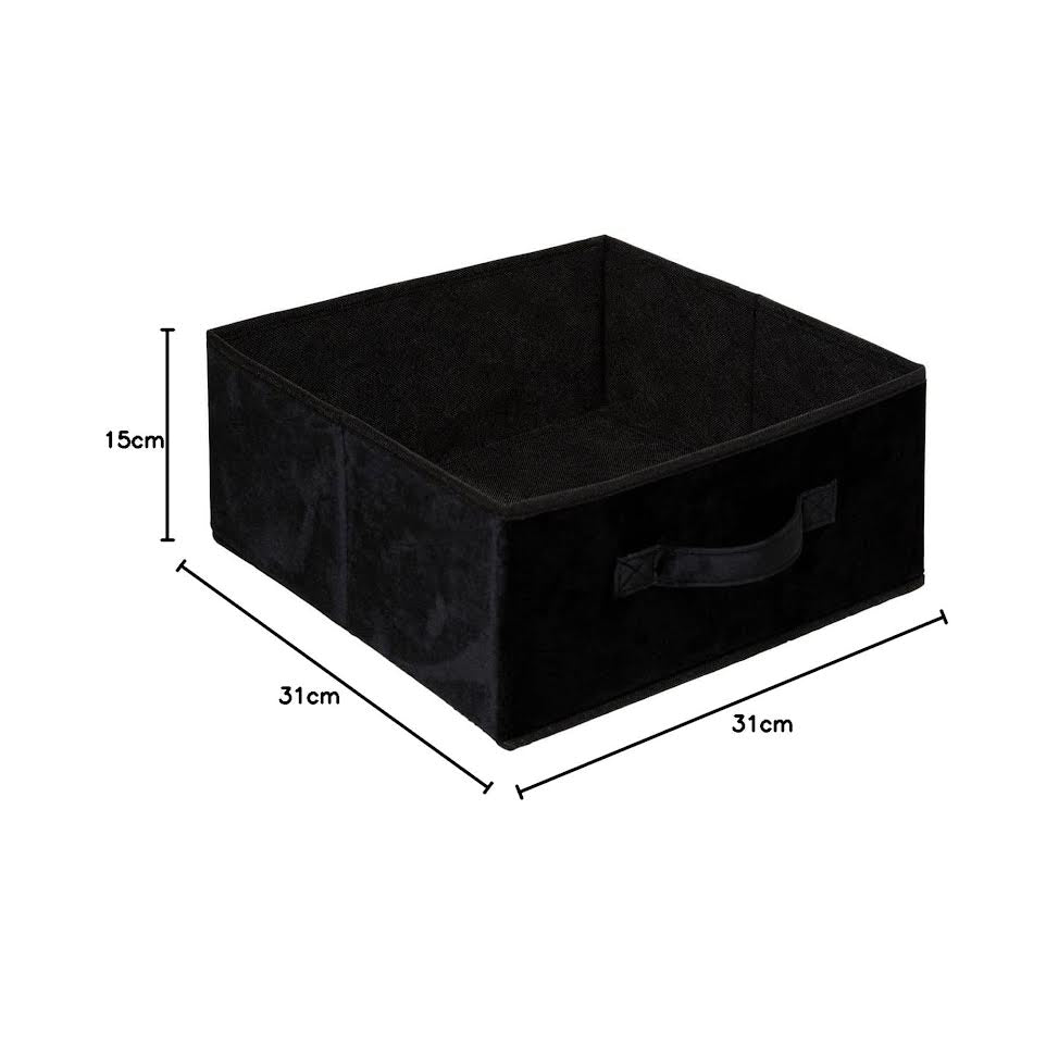 Five Velour 31 x 15cm Storage Box Black