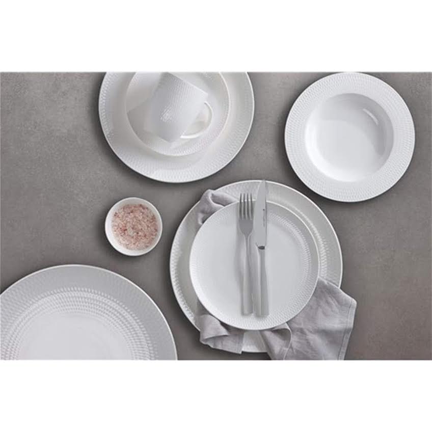 Maxwell & Williams White Basics Diamonds 12 Piece Dinner Set White