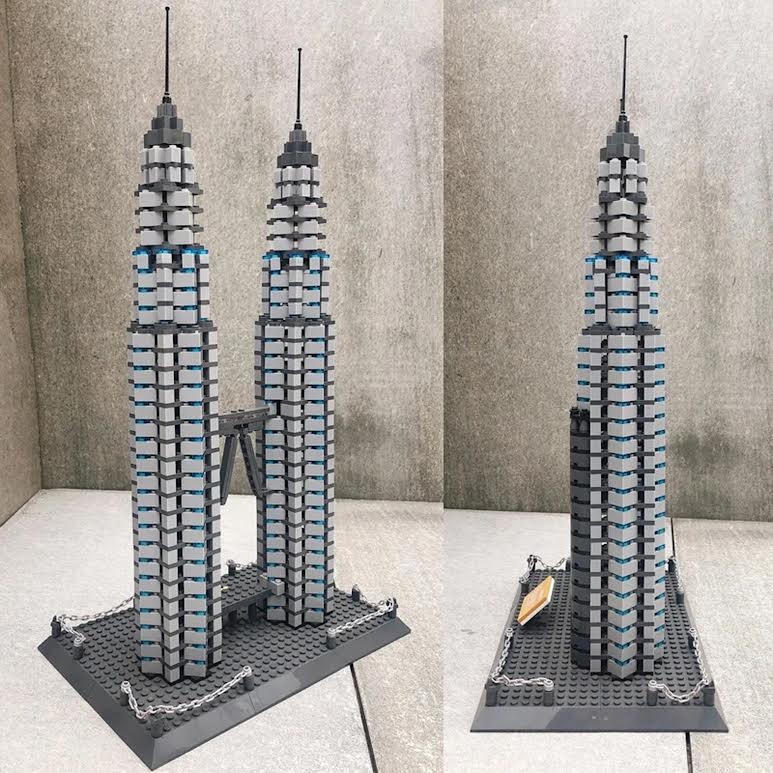 Wange Petronas Twin Towers 1158 Piece Building Block Set