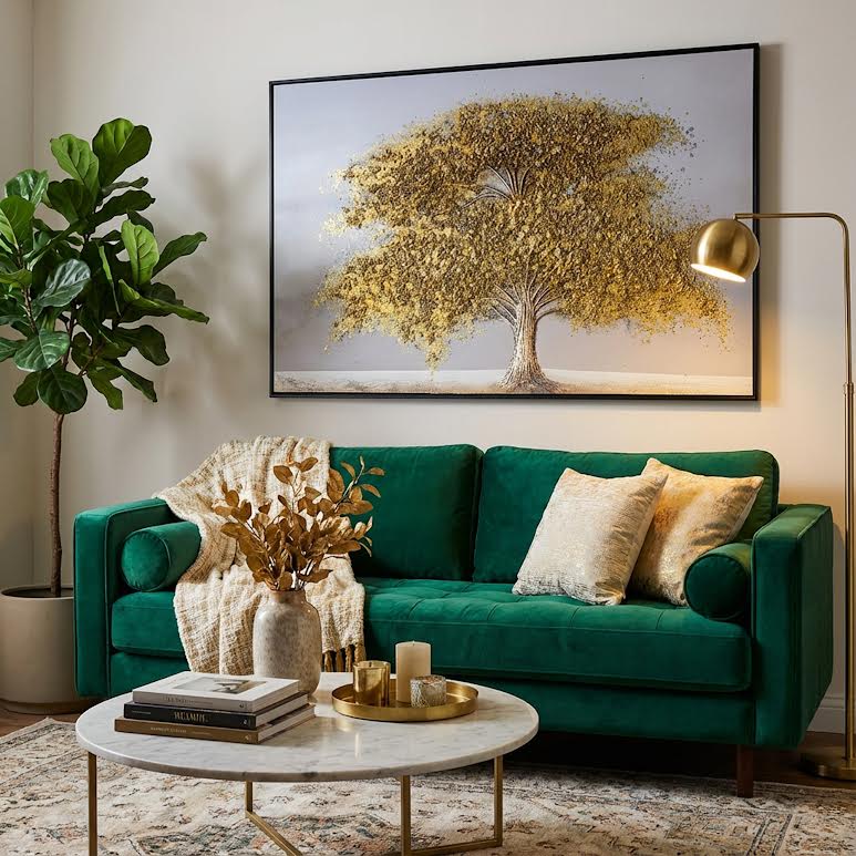 70 x 140cm Tree Design Frame Multicoloured