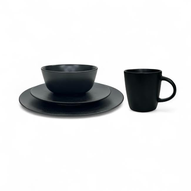 Kitchen Life 16 Piece Dinner Set Black