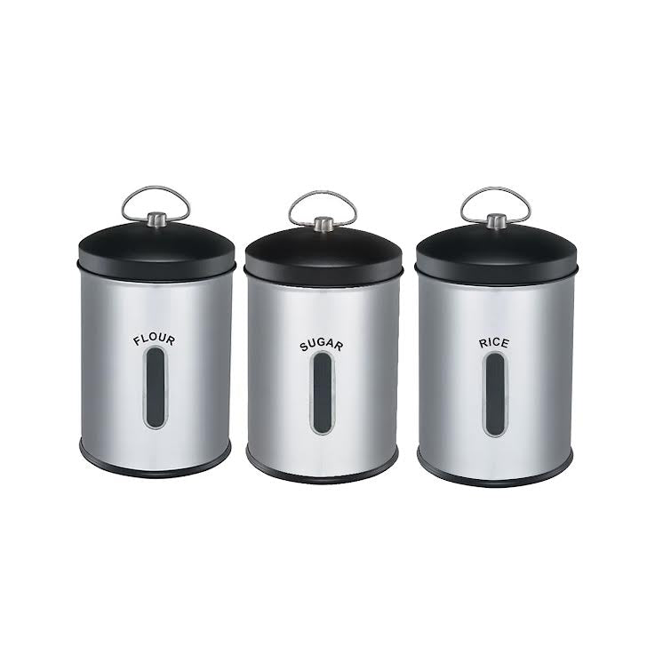 CH 3 Piece 5Lt Stainless Steel Canister Set Silver