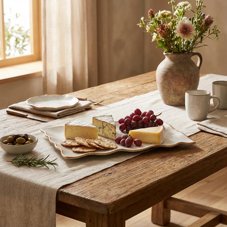 36.5 x 21cm Rectangular Platter White