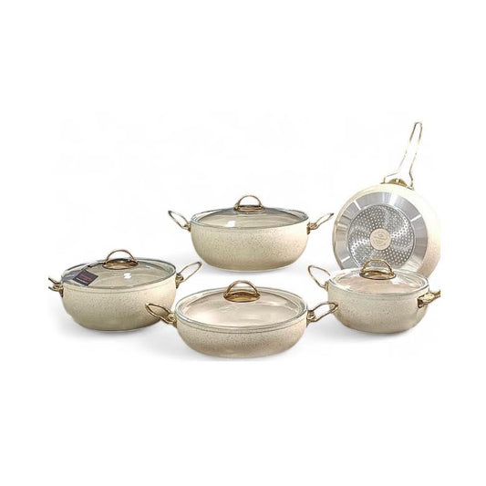 Leydi Elite 9 Piece Cookware Set Ivory