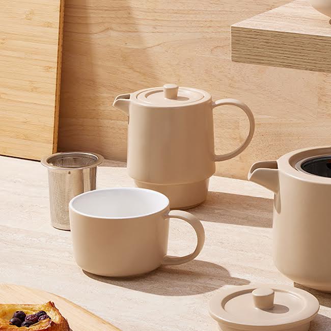Maxwell & Williams Cafe Life Tea for One With Infuser Sand