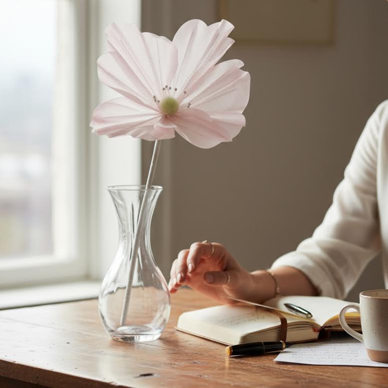 Vermillion Bead Design Cotton Flower Pink