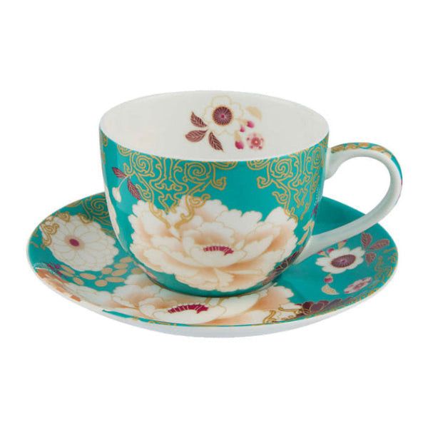 Maxwell & Williams Kimono Cup & Saucer Set Teal