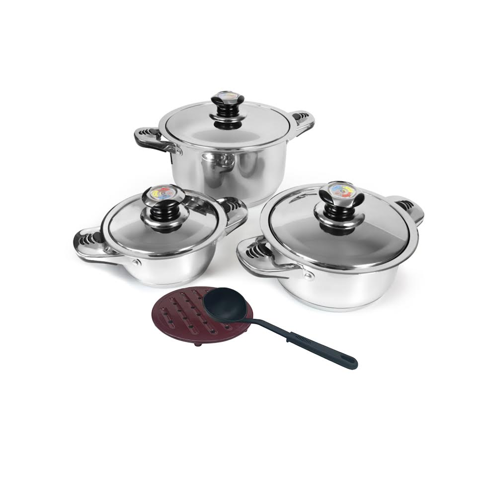 Rolux 8 Piece Pot Set Silver