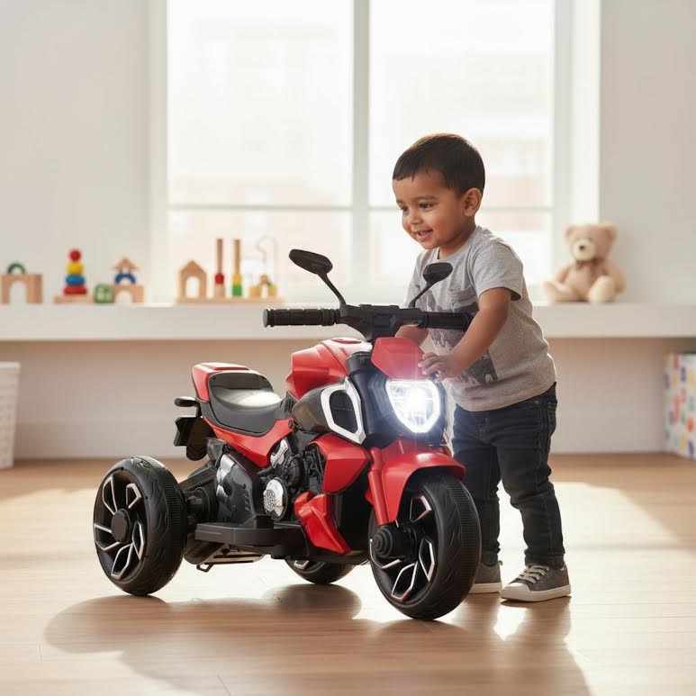 Kids Ride On Tricycle Black & Red