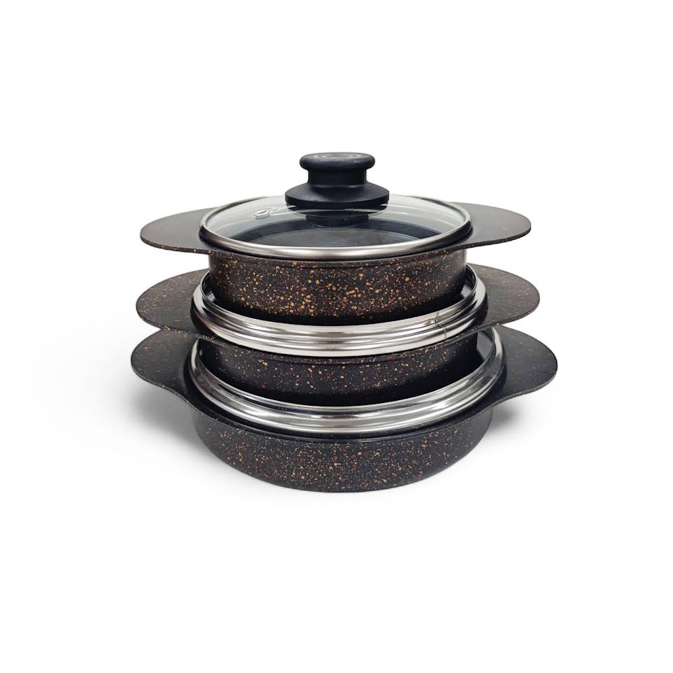 6 Piece Egg Pan Set Black