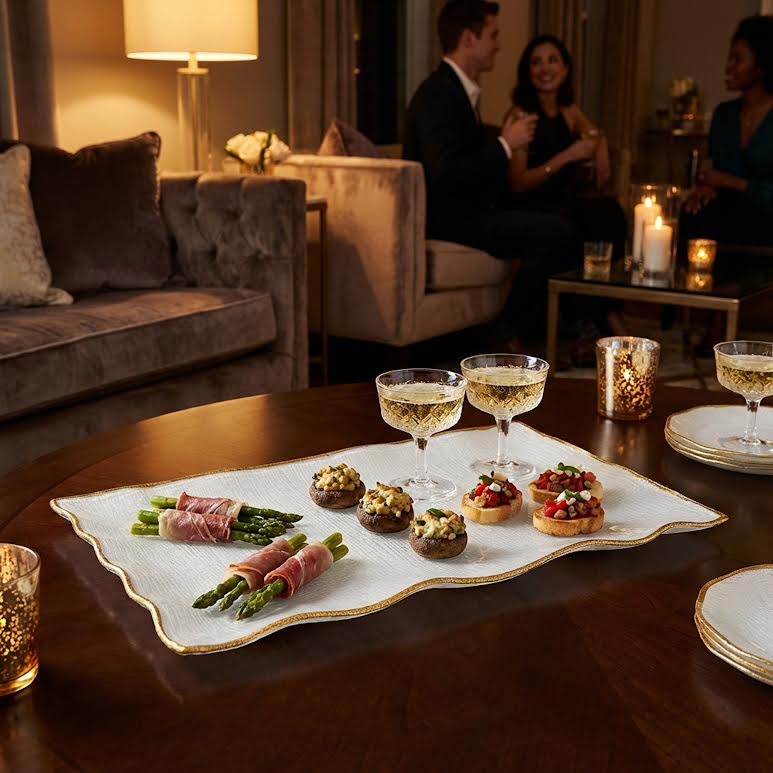 33.5 x 33.5cm Rectangular Platter White