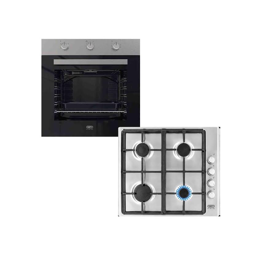 Defy Gas Hob and Electric Oven Box Set Stainless Steel