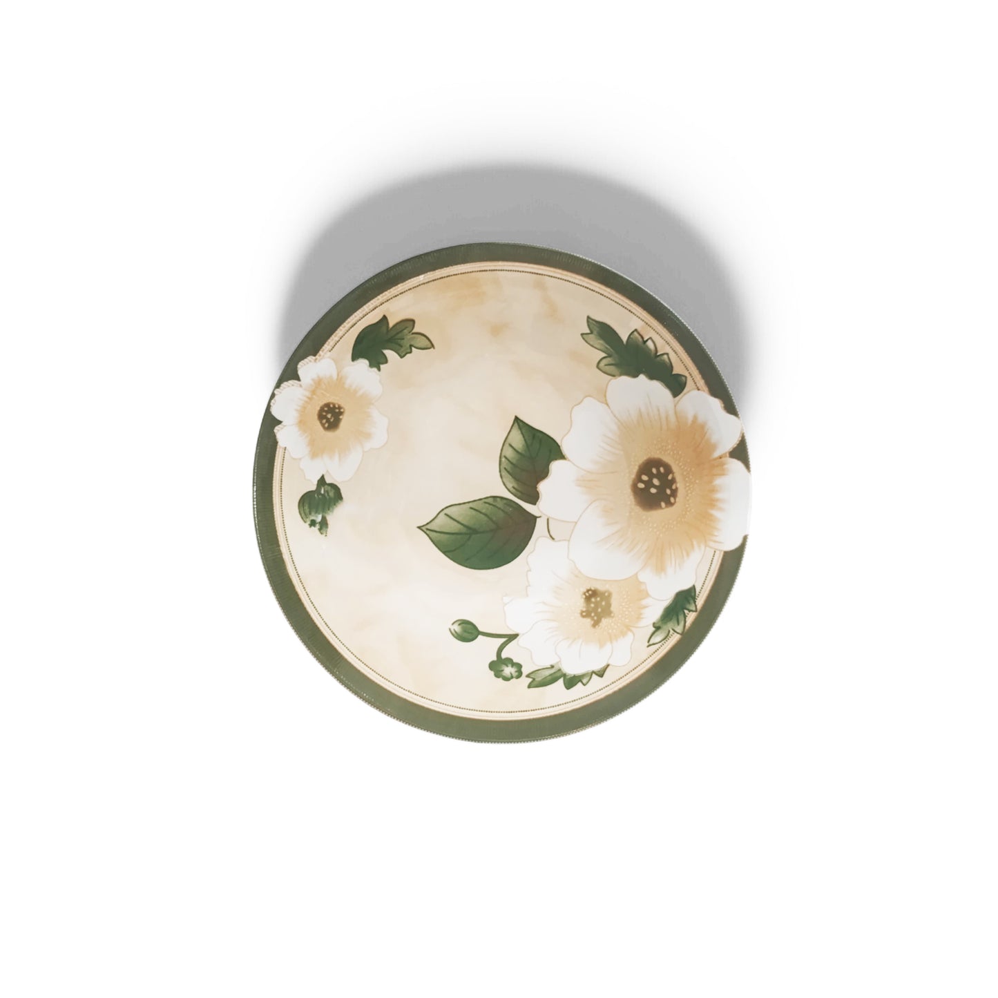 Kitchen Life 16cm Flower Design Ceramic Dessert Bowl White