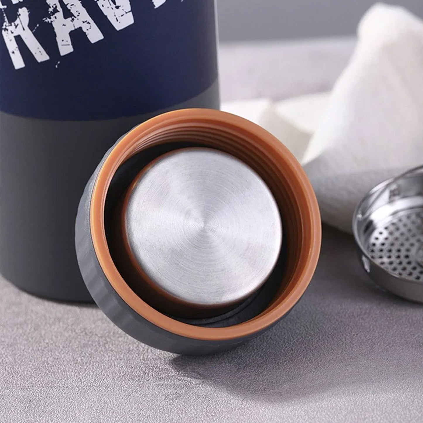 Kitchen Life Insulated Stainless Steel Sports Fitness Portable Water Bottle Grey