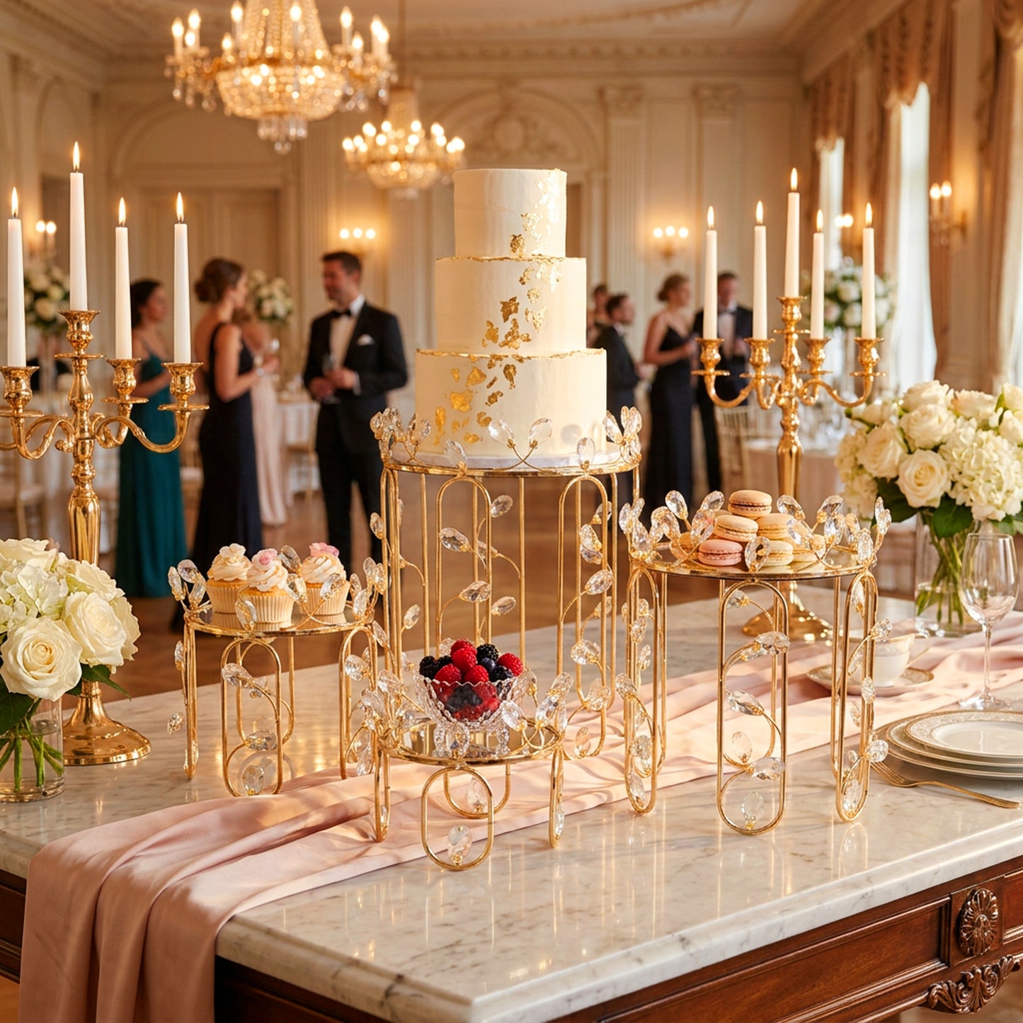4 Piece Cake Stand Set Gold