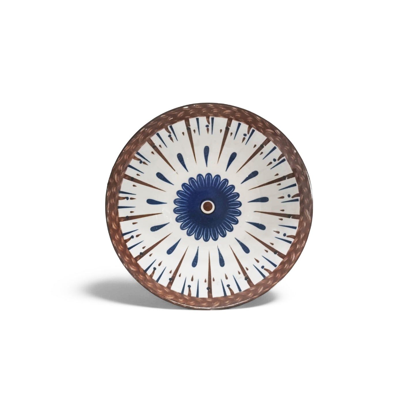 Kitchen Life 16cm Flower & Line Design Ceramic Dessert Bowl White