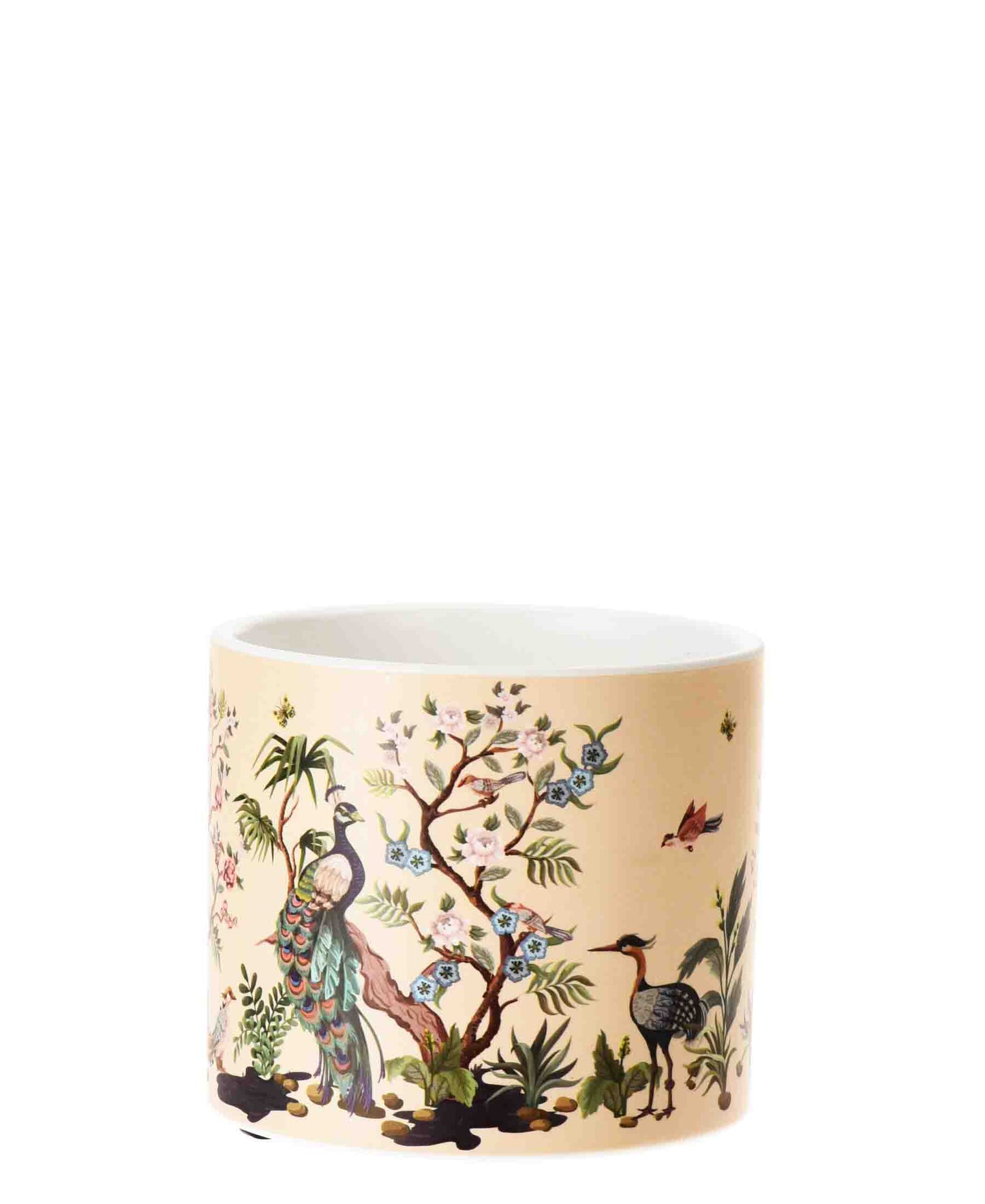 Urban Decor Floral Ceramic Flower Pot - Cream