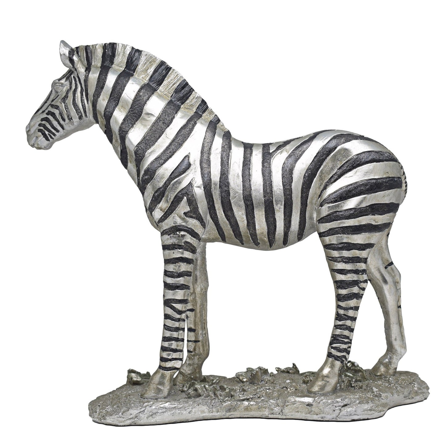 Urban Decor Antique Standing Zebra 49cm - Silver