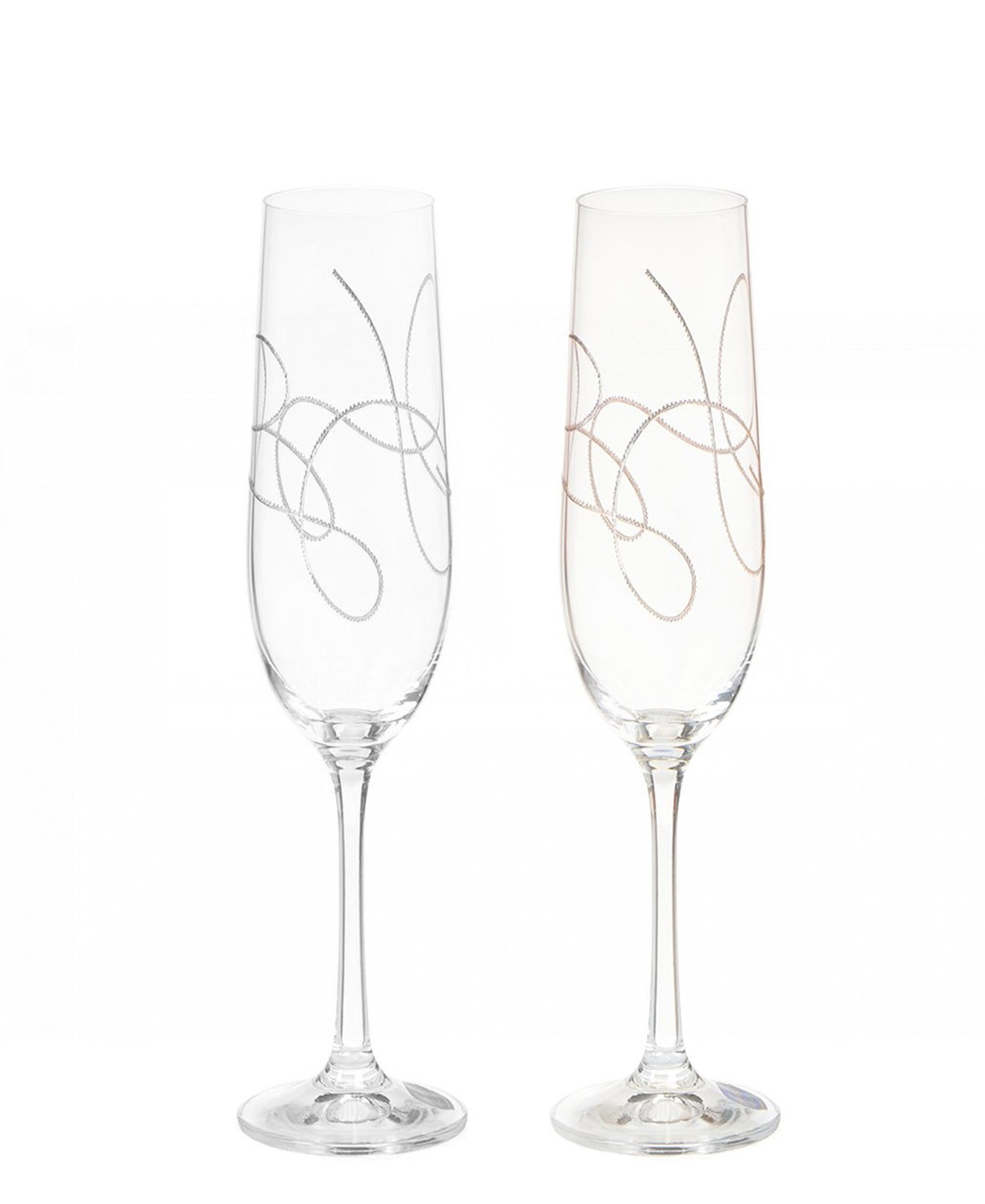 Eetrite 2 Piece Viola Flute 190ml Glasses - Clear With String Print