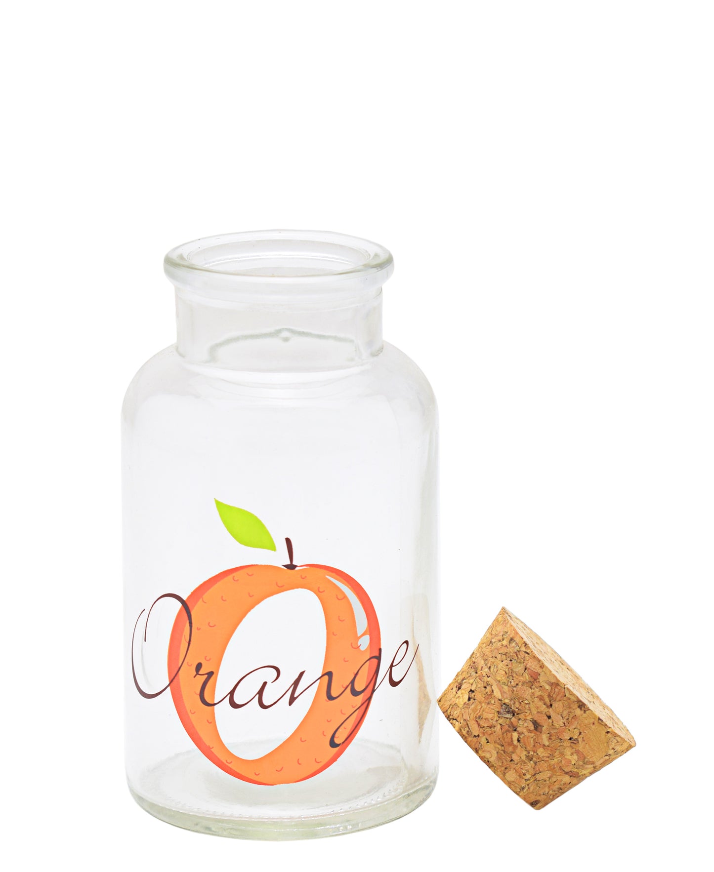 LAV Orange Jar With Cork Lid - Clear