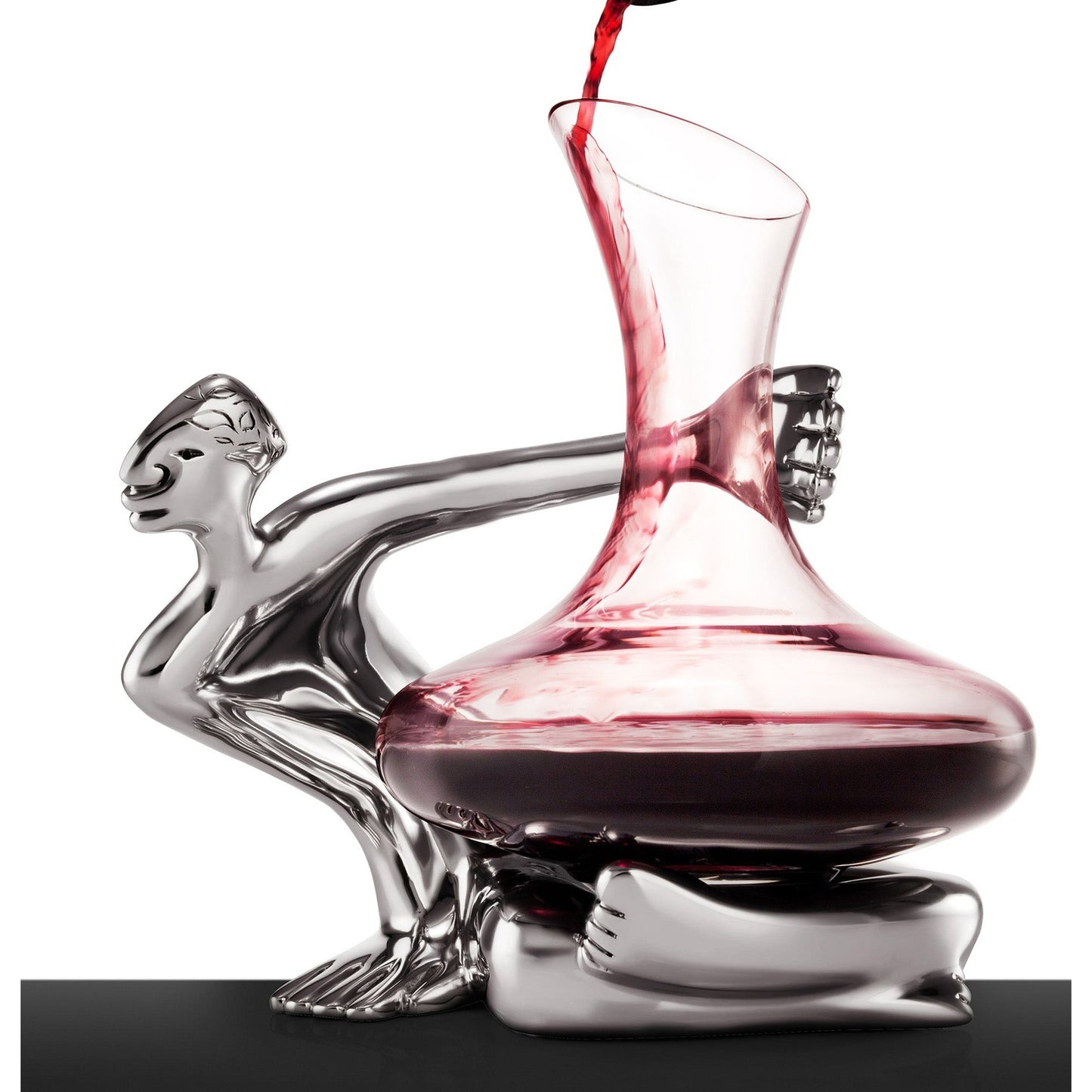 Carrol Boyes Glass Decanter Set On The Brink - Silver
